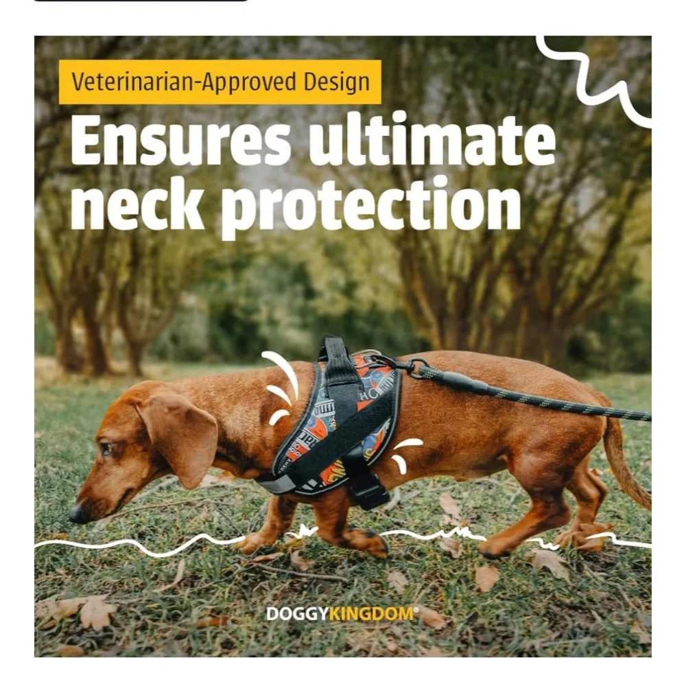 New No Pull Blue Star Dog Harness with Red Trim adjustable reflective medium - Picture 3 of 14